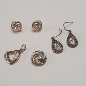 Rose Gold Pendant and Earring Sets